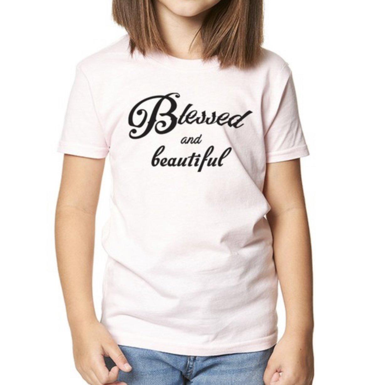 Girls Pink BLESSED Tee