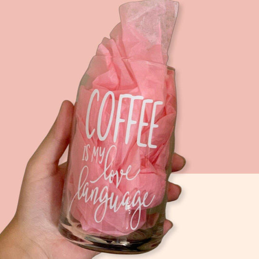 Coffee is My Love Language Glass Can