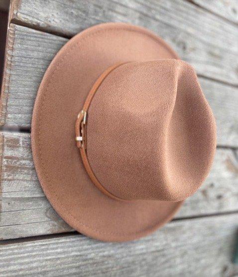 Brown Belted Fedora Hat