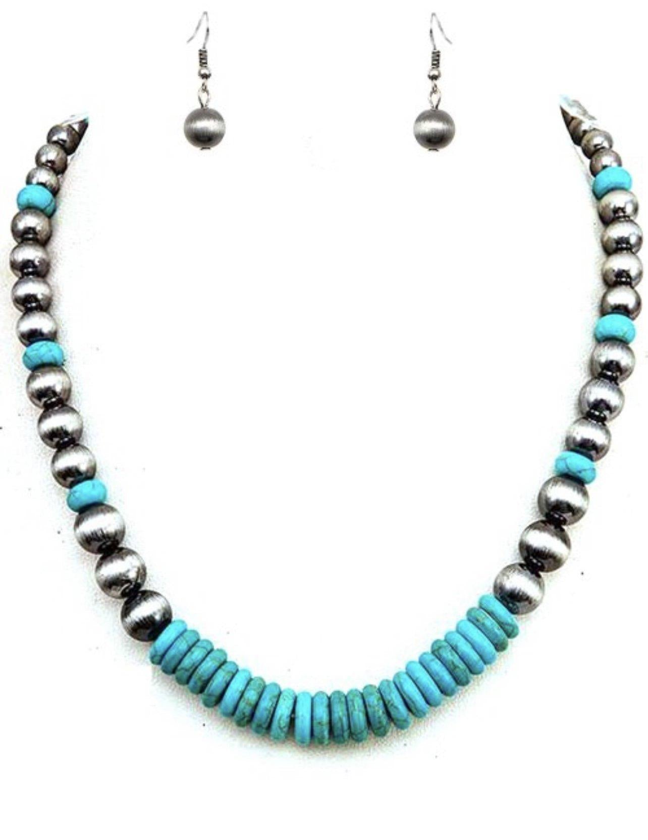 Turquoise Beaded Necklace Set