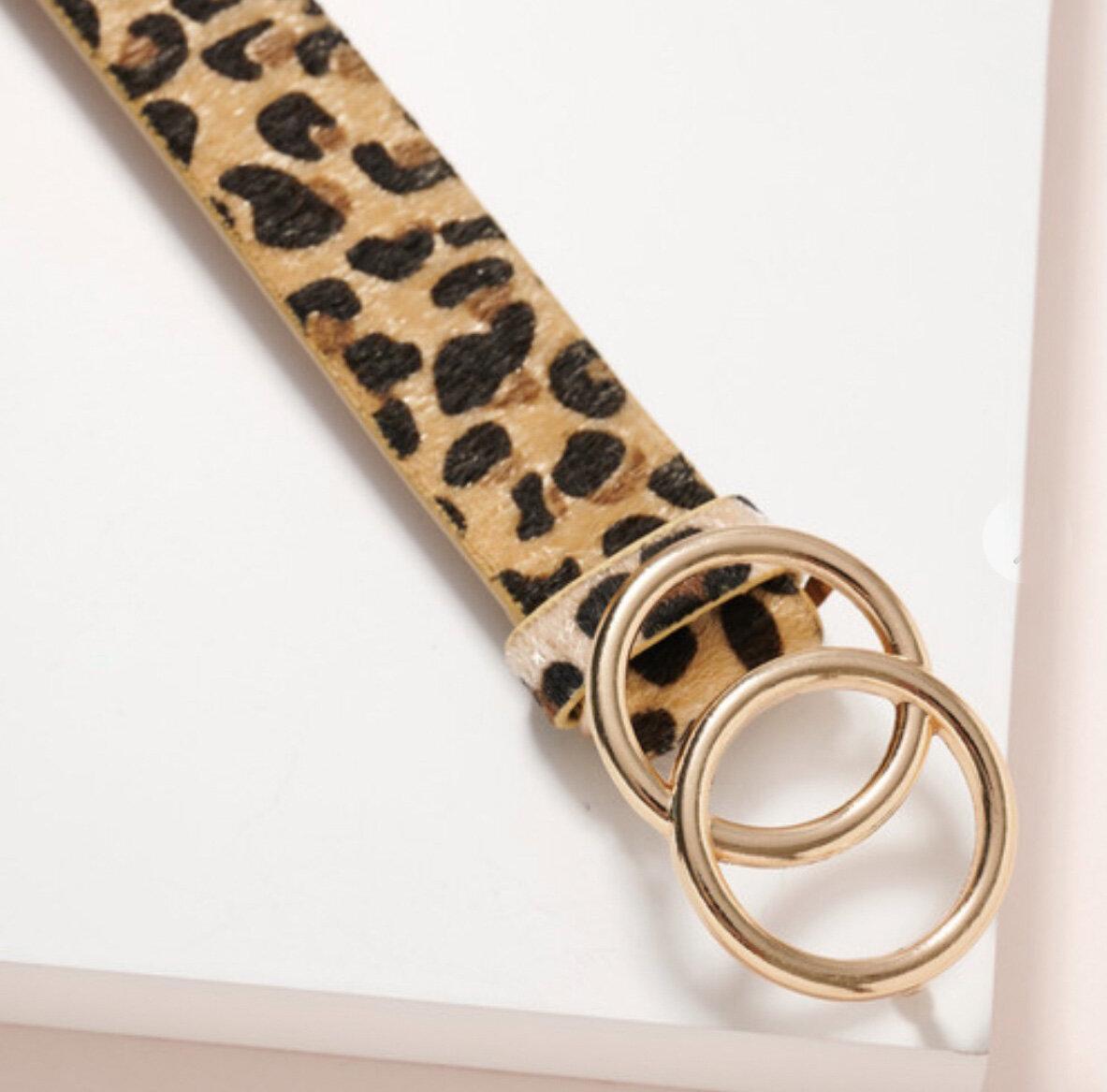Leopard Double Metal Buckle Belt