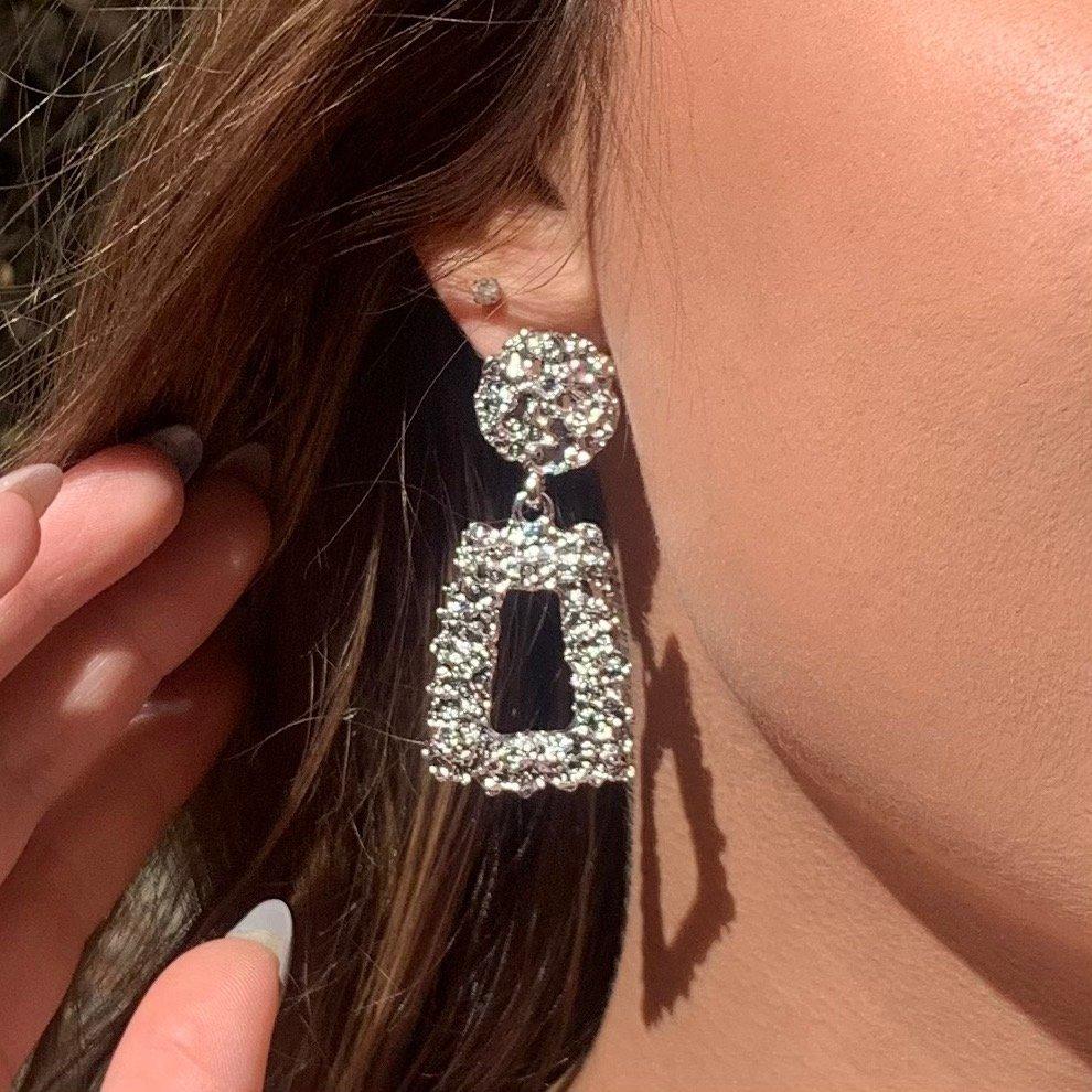 Silver Geometric Earrings