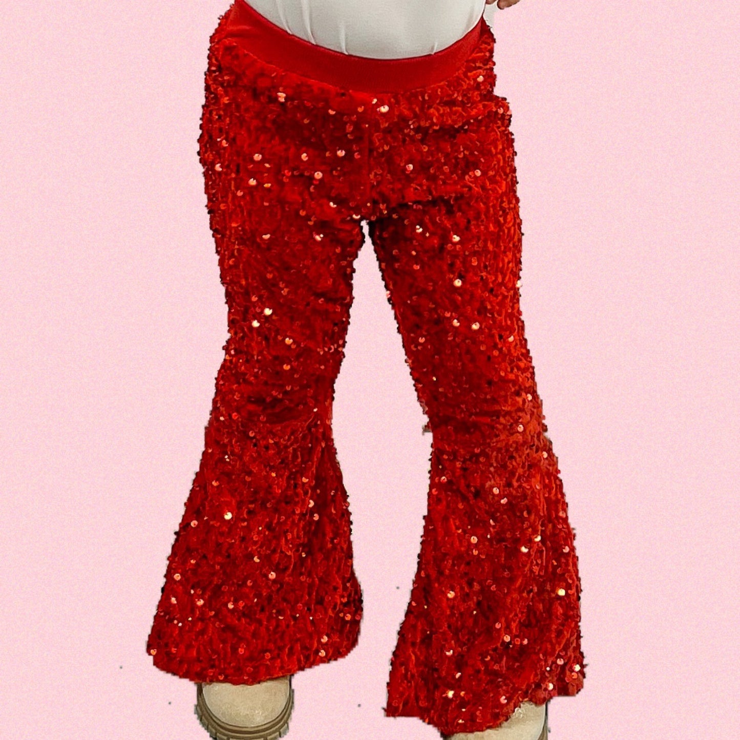 Girls Red Sequin Pants