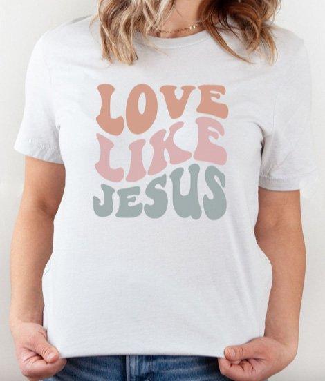 Plus Grey Love Like Jesus T-Shirt