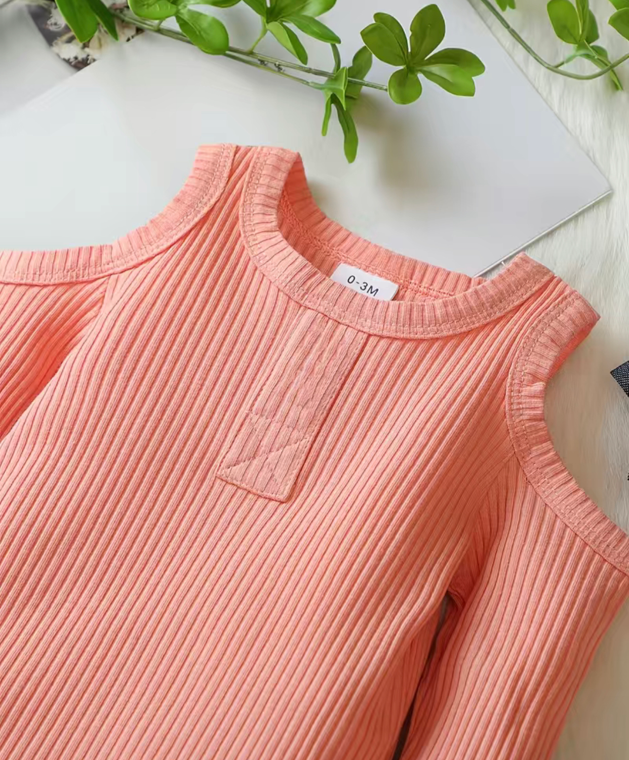 Infant Cold Shoulder Ruffle Pants Set