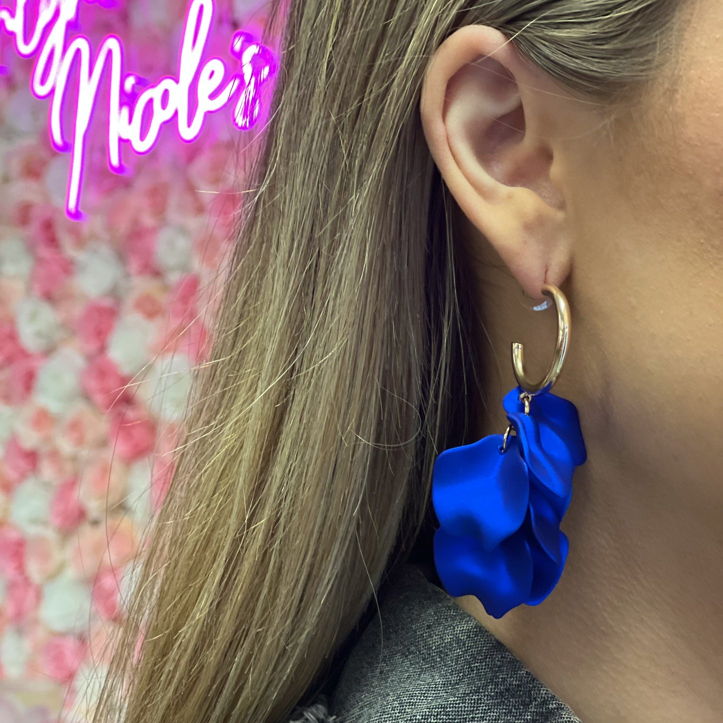 Blue Petal Earrings
