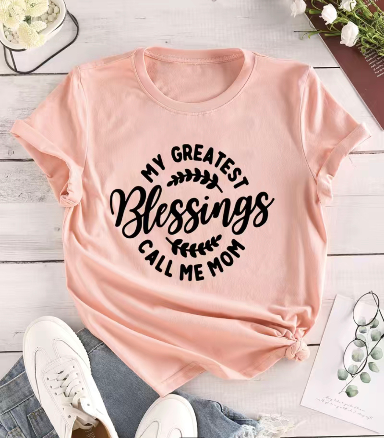 Mom Blessing T-Shirt Pink