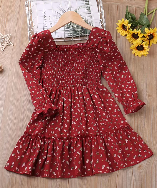 Girls Floral Print Dress