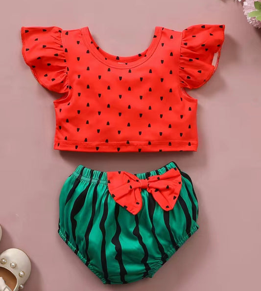 Infant Watermelon Print Outfit