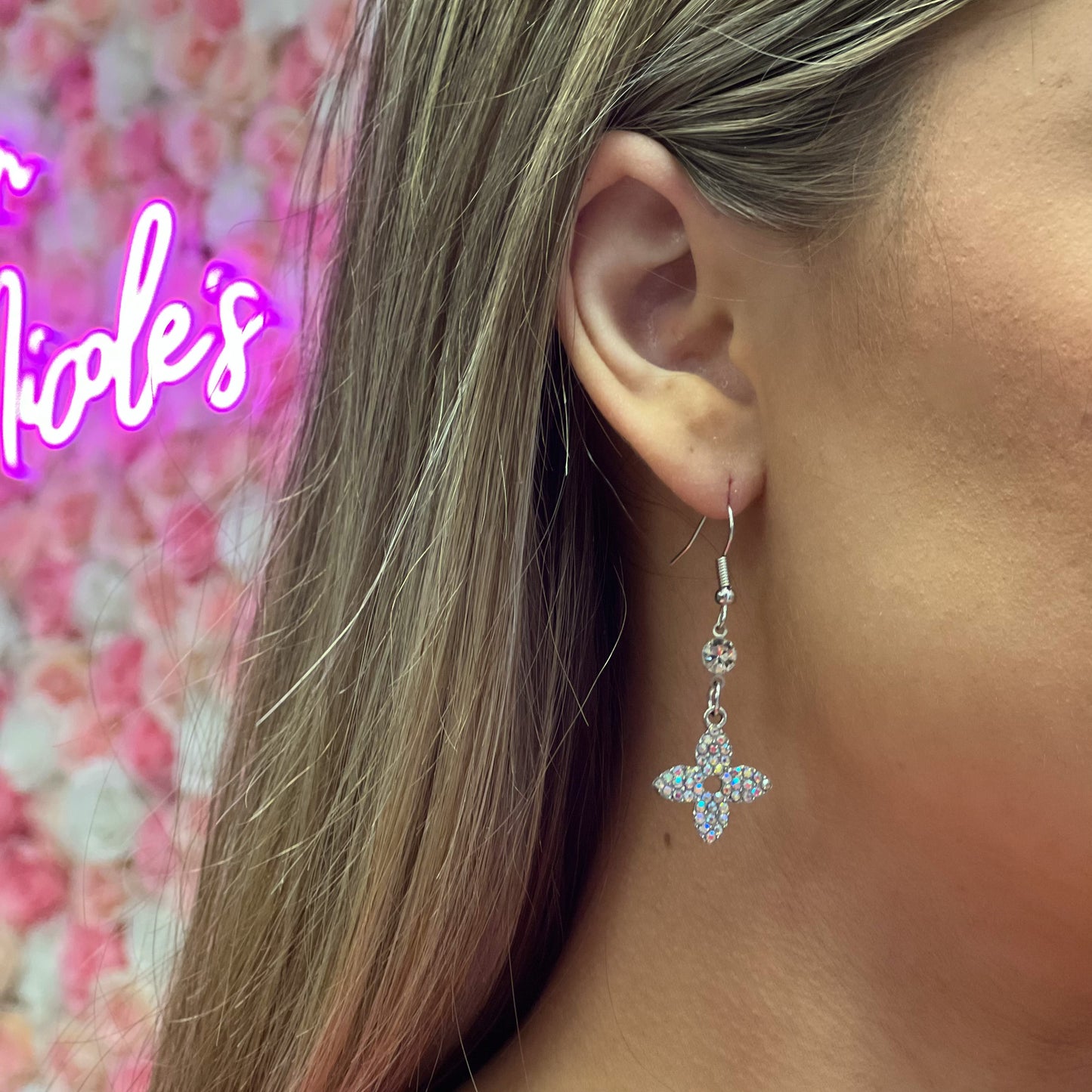 Designer Inspired Silver Drop Earrings