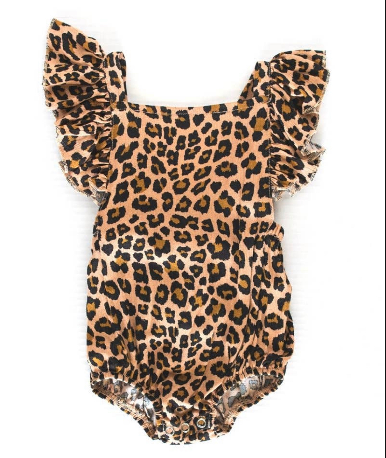 Infant Leopard Ruffle Back Romper