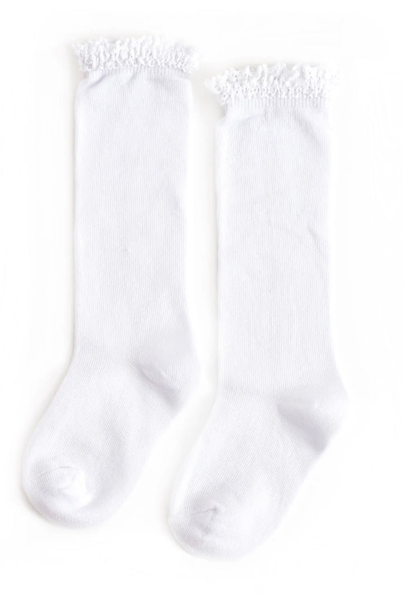 Girls White Knee High Socks