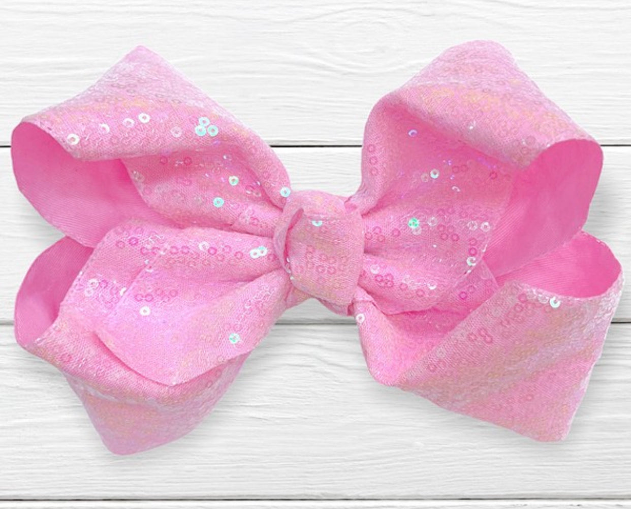 Girls Pink Sequin Hairbow