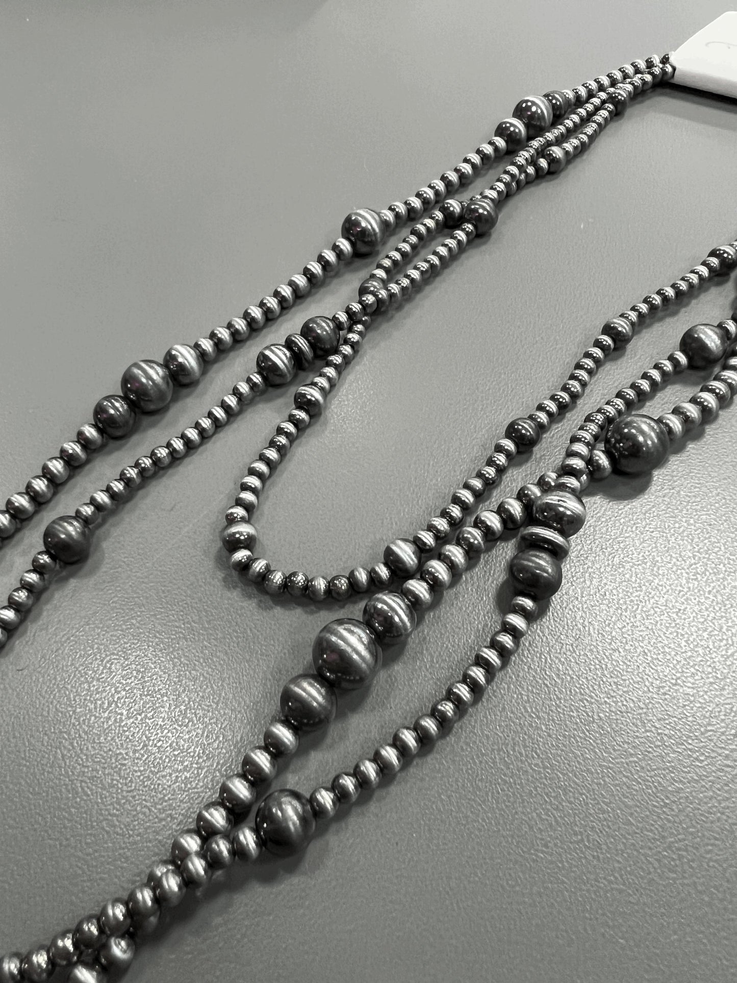 Burnish Silver Navajo Pearl Necklace